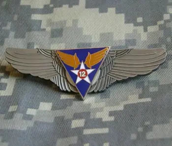 . Значок-эмблема крыла пилота 12-го воздушного ФЛОТА США, металлическая булавка