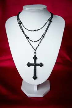 Изящное готическое ожерелье с черным крестом, бижутерия, подарок на Хэллоуин