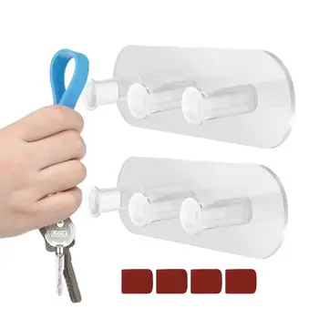 Клейкий настенный держатель для ключей, Прочные Прозрачные крючки, Прочные Прозрачные крючки Для подвешивания сумки для ключей, шляпы, полотенца, украшения стен