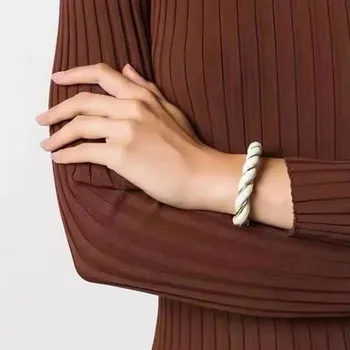 Кожаные браслеты-манжеты с открытой закруткой зеленые черные белые массивные браслеты минималистичные простые элегантные ювелирные изделия массивные ювелирные изделия для женщин