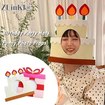 Корейский забавный реквизит для фотосъемки, Фетровые шляпы для вечеринки по случаю Дня рождения с веревкой, детская шапочка для вечеринки, реквизит для фотосессии на День рождения