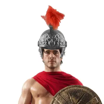 Косплей Маскарадный шлем Пластиковый Шлем Шляпа Средневековый Древнеримский Винтажный Шлем Перо Льва