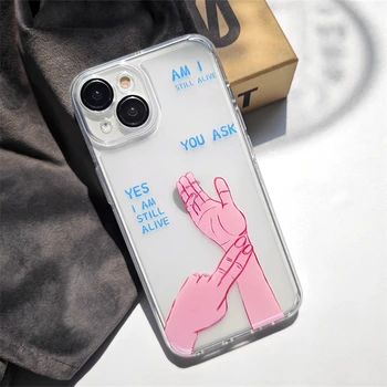 Креативный прозрачный чехол для телефона с забавными буквами для iphone 14 12 13 11 Pro Max, защищенный матовыми линзами, Прозрачный мягкий чехол, подарок другу