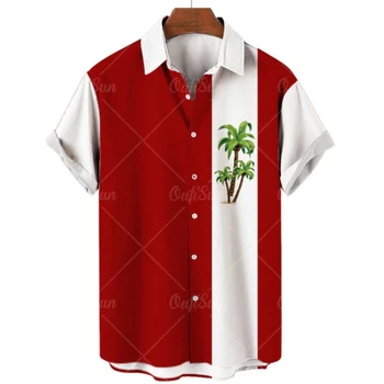 Летняя мужская новая модная рубашка, кардиган с лацканами с 3D принтом, свободного кроя, с короткими рукавами, молодежный тренд, повседневная спортивная рубашка в пляжном стиле.