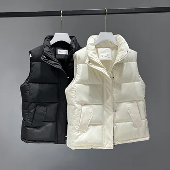 Лошадиная заколка 200 фунтов новая свободная корейская версия пуховой хлопчатобумажной куртки без рукавов