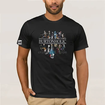 Лучшая футболка Im a Burtonaholic Tim Burton Lovers, Черная хлопковая мужская S-6XL, повседневный принт с круглым вырезом от американского поставщика