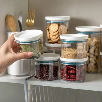 Минималистичные контейнеры для хранения зерна в японском стиле Кухонные Пластиковые герметичные банки Банки для хранения продуктов Контейнеры для специй Органайзер для дома