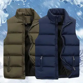 Модная куртка без рукавов, утепленное мужское пальто с теплыми карманами, жилет, осенне-зимняя мужская жилетная куртка, уличная одежда