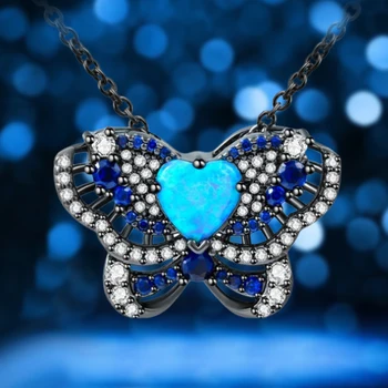 Модное элегантное креативное ожерелье с подвеской в виде кристалла бабочки для мужчин и женщин в подарок