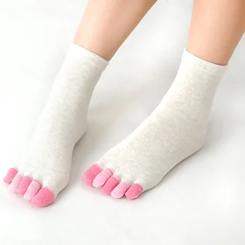 Модные носки с пятью пальцами, женские хлопчатобумажные разноцветные носки для пальцев, впитывающие пот, Дышащие Мягкие короткие носки с раздвоенным носком