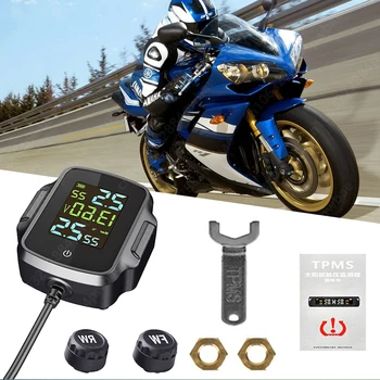 Мотоциклетные датчики TPMS, Система контроля давления в шинах с держателем, USB-зарядные устройства, Сигнализация шин 3.0, Аксессуары для питбайков, мотоциклов