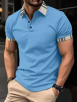 Мужская базовая рубашка-поло с короткими рукавами, дышащая