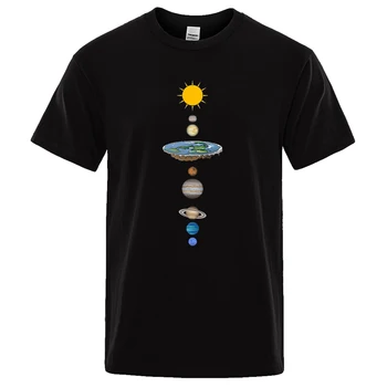 Мужская Уличная Повседневная футболка с принтом Планет Космической Солнечной системы с коротким рукавом, Свободная футболка оверсайз, мужские летние хлопчатобумажные топы