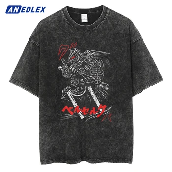 Мужская футболка в стиле хип-хоп, уличная одежда, футболка с японским аниме и графическим принтом, Летняя хлопковая повседневная футболка в стиле харадзюку, топы, тройники
