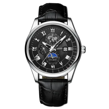 Мужские часы, брендовые часы с роскошным циферблатом, мужская мода, нержавеющая сталь BINBOND B3982, водонепроницаемые кварцевые часы, мужской спортивный хронограф