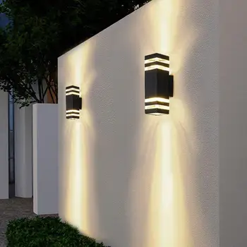 Наружный настенный светильник IP65 Водонепроницаемый Вверх-Вниз Алюминиевый Садовый светильник с двойной головкой, настенный светильник для коридора, Наружный настенный светильник