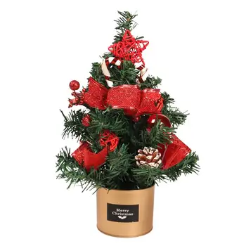 Настольная мини-Рождественская елка 11,8-дюймовая звезда на верхушке дерева, украшения для столешницы, украшения для жестяных коробок, Рождественские украшения для декора стола