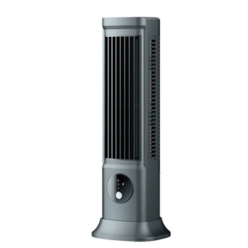 Настольный безлопастной вентилятор Бесшумный настольный башенный вентилятор Портативный кондиционер USB перезаряжаемый 3 скорости (черный)