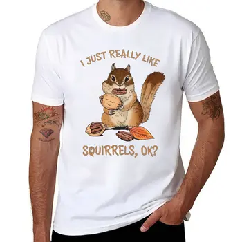 Новая футболка I Just Really Like Squirrels Ok Funny Squirrel Lover, корейская модная черная футболка, мужская тренировочная рубашка