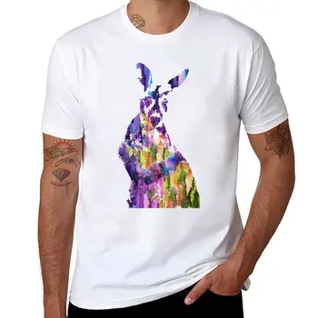 Новая футболка с изображением кенгуру, футболка с коротким рукавом, короткие однотонные белые футболки, мужские