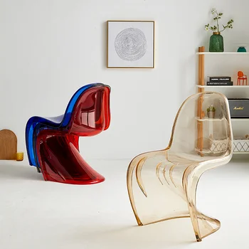 Обеденные стулья в скандинавском минимализме, Современный Дизайнерский Пластиковый Эргономичный шезлонг, Прозрачная мебель для ресторана Sillas