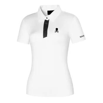 Одежда для гольфа, женская рубашка поло с коротким рукавом, однотонный повседневный топ на открытом воздухе, Быстросохнущий Дышащий эластичный Высококачественный настраиваемый топ