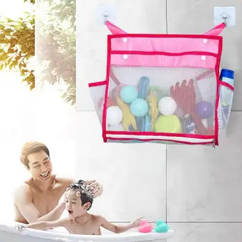 Органайзер для игрушек для детской ванны с множеством карманов с широким отверстием, удобным подвешиванием и хранением игрушек и шампуня