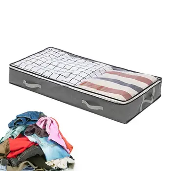 Органайзер для хранения под кроватью объемом 80 л С прозрачным окошком, одеяла, Одеяла для одежды, Дышащий Органайзер на молнии