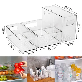 Органайзер, Холодильник для фруктов и овощей, контейнер Для хранения напитков, Кухонная Прозрачная коробка, Холодильник для хранения продуктов, Прозрачный