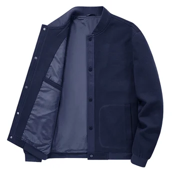 Осенне-зимняя вафельная куртка, мужские деловые повседневные куртки с бейсбольным воротником, Ветрозащитное и удобное пальто, мужские большие размеры 5XL