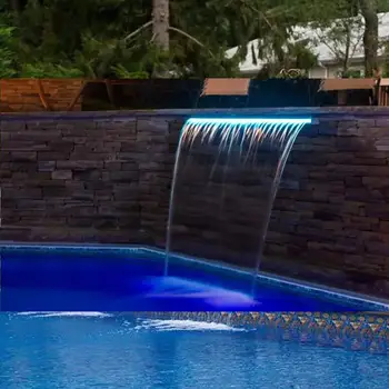 Открытый сад, бассейн, кромка воды, светодиодный акриловый фонтан, водопад