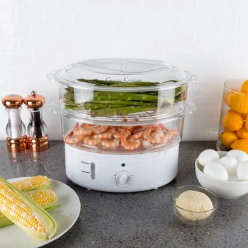 Пароварка для овощей, рисоварка- электрический паровой прибор объемом 6,3 литра с таймером для приготовления полезной рыбы, яиц, овощей, риса, детского питания