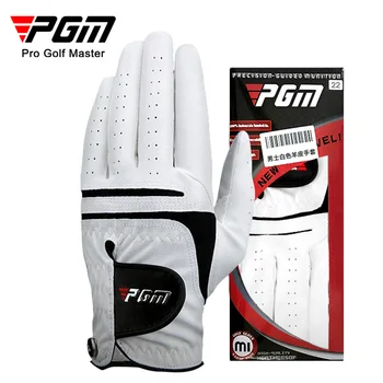 Перчатки для гольфа PGM Спортивные Мужские Перчатки Из микрофибры, Однотонные Нескользящие Профессиональные Перчатки с Полными пальцами