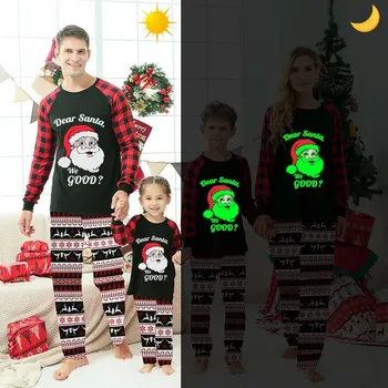 Пижама в тон Рождеству Светящаяся Дорогой Санта, У нас Хороший Рождественский пижамный комплект