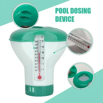 Плавающий дозатор хлора для бассейна с термометром Автоматический насос-аппликатор для дезинфекции Аксессуары для спа-ванны и бассейна