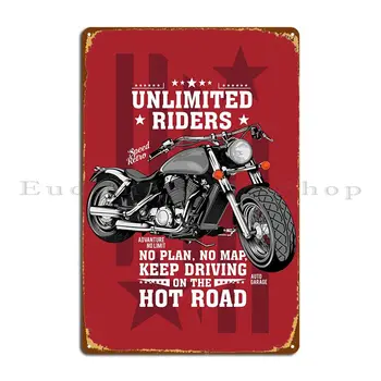 Плакат мотоциклиста, металлическая вывеска, Пещерный персонаж, украшение гостиной, Жестяная вывеска для гаража, плакат для гаража