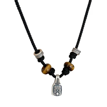 Плетеное ожерелье в тибетском стиле, шарм для шеи, ювелирный сплав, подарок для подростков E0BE