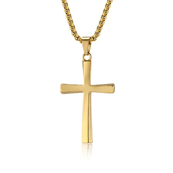 Подвески в виде креста в стиле панк-рок из титановой стали, ожерелья для мужчин, ювелирные изделия в стиле хип-хоп, черное золото, серебро, прямая поставка