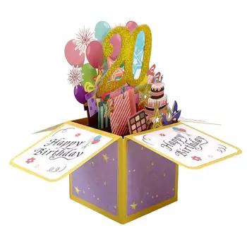 Полезная открытка с благословением, Пустотелая Бумажная трехмерная коробка, Поздравительная открытка на день рождения