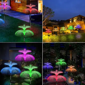 Праздник огней ночью, привлекательные водонепроницаемые солнечные фонари, лампа в виде звезды в виде медузы для украшения сада, двора, легко для улицы