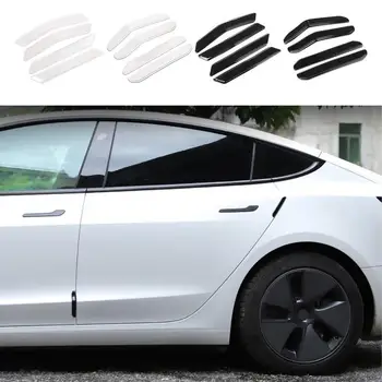 Противоударная Защитная Планка Бампера Автомобиля Для Tesla Model Y/3 Guards Trim Molding Protection Strip 4pcs Scratch Protector Crash Bar