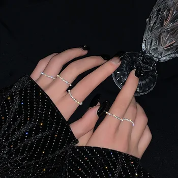 Роскошные Популярные Сверкающие кольца серебряного цвета для женщин, Модные украшения, Аксессуары для свадебных вечеринок, подарков на День рождения e899