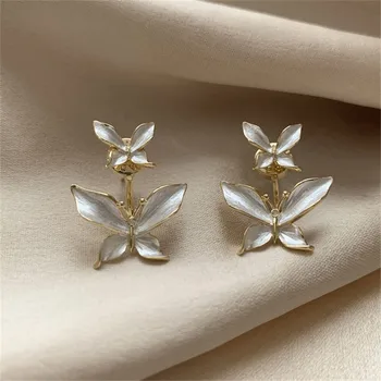 Серебряная игла 925 пробы Золотого цвета Серьги-бабочки для женщин Элегантные модные ювелирные изделия Pendientes Brincos e506