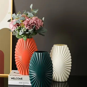 Современная имитация керамической пластиковой вазы сушеный цветок гидропонное растение гостиная обеденный стол украшение цветочной композиции в комнате