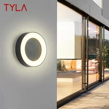Современный настенный светильник TYLA Outdoor Простые светодиодные винтажные бра Водонепроницаемые круглые для балкона, коридора, освещения внутреннего двора