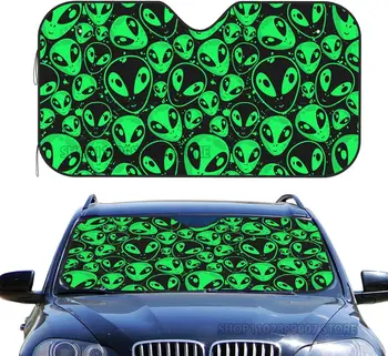 Солнцезащитный козырек на лобовое стекло автомобиля Alien Green, автоматический козырек для автомобиля, грузовика, внедорожника, блокирующий ультрафиолетовые лучи, солнцезащитный козырек