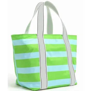 Сумка в зеленую и белую полоску, новая высококачественная сумка, хозяйственная сумка большой емкости, женская сумочка, бесплатная доставка