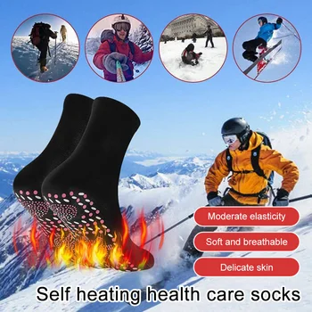 Турмалиновый носок для похудения, зимний эластичный термонагревающийся носок, Медицинские носки, Короткий носок, магнитотерапия
