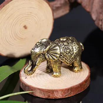 Украшения в виде слона, миниатюрная фигурка, бронзовая статуя животного, декоративная