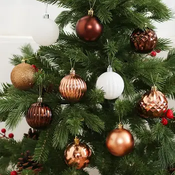 Украшения для рождественских шаров, красочные рождественские шары, яркие 6-сантиметровые украшения для рождественских шаров с гальваническим покрытием, Праздничные для праздника